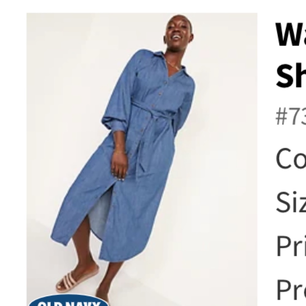 Waist defined maxi denim dress